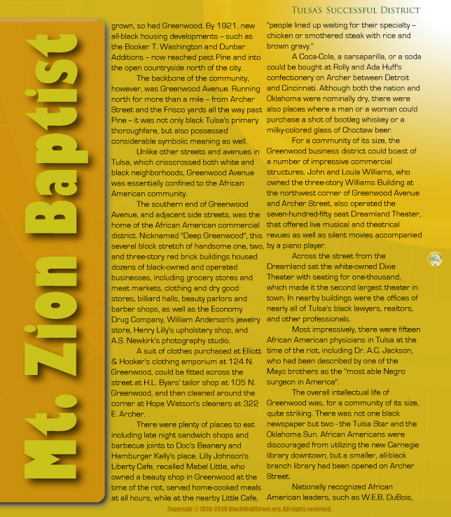 Black Wall Street USA History